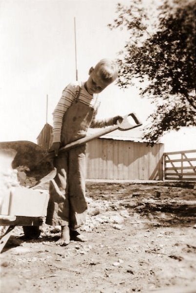 John working on the ranch, 1946